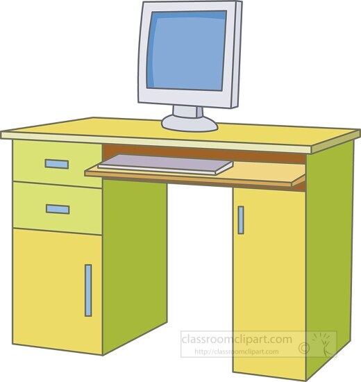 computer desk clip art