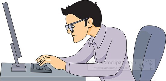 computer programmer working on coding clipart