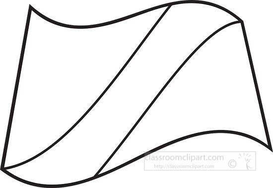 Congo Rep wavy flag black outline clipart