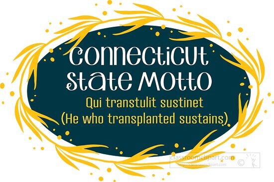 Connecticut state motto decorative style clipart