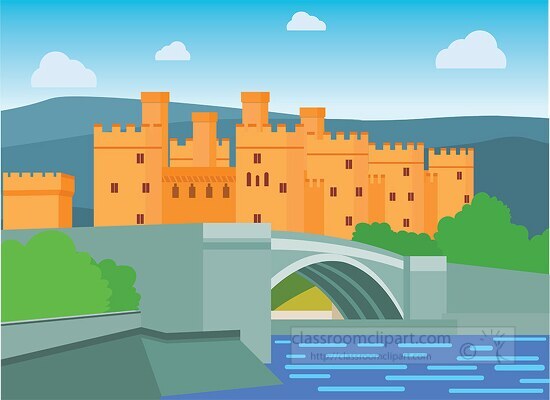 conwy castle in wales clipart