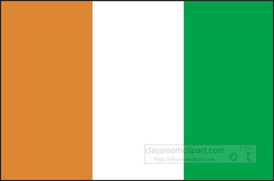 Cote  d Ivoire flag flat design clipart