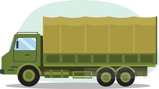 covered military truck clipart