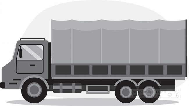 covered military truck gray color