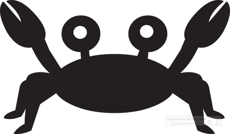 crab with big eyes silhouette clipart