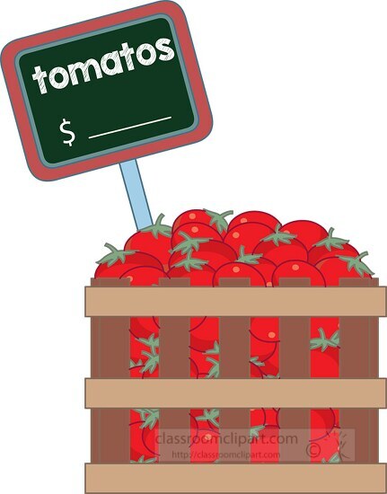 crate full vegetable tomato for sale clipart copy