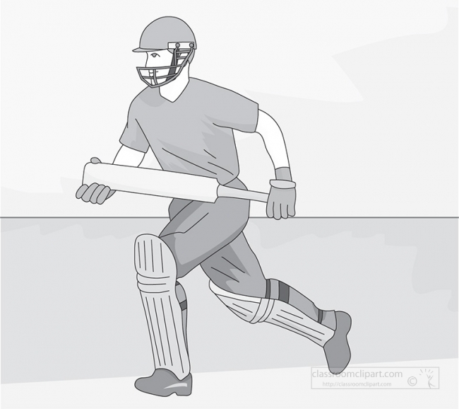 cricket player running gray