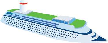 cruise ship near island clipart 13