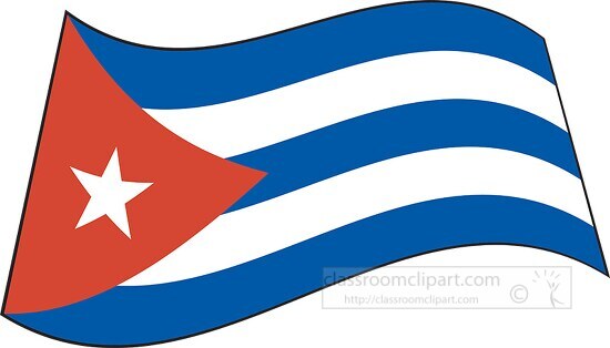 Cuba flag flat design wavy clipart