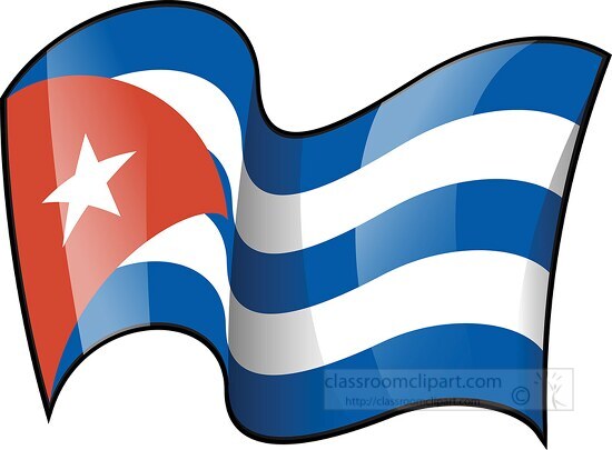Cuba wavy country flag clipart