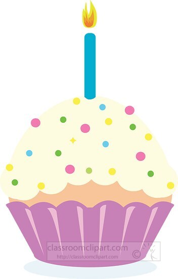 Cupcake Clipart-cupcake with speckles and candle