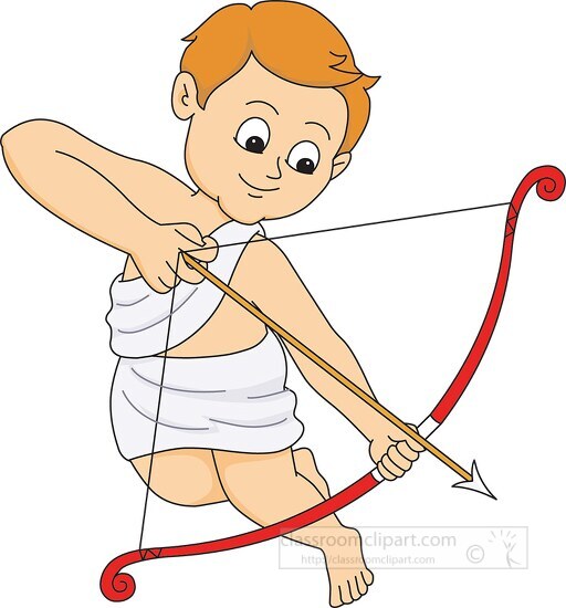 cupid with a bow and arrow clipart