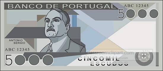 currency 5000 escudos portugal