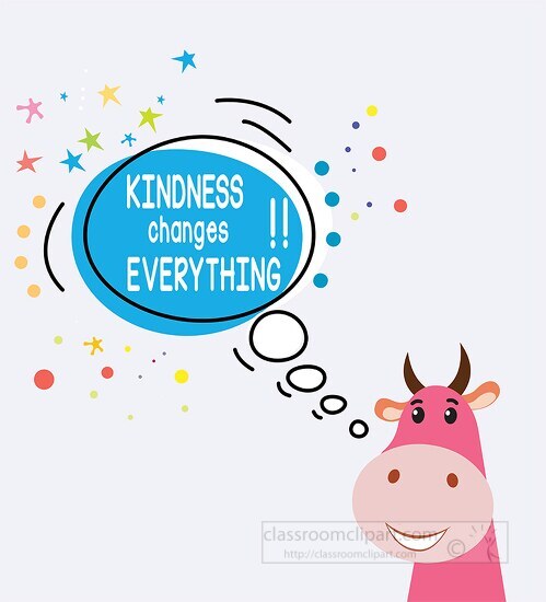 cute animal kindness changes everything clipart