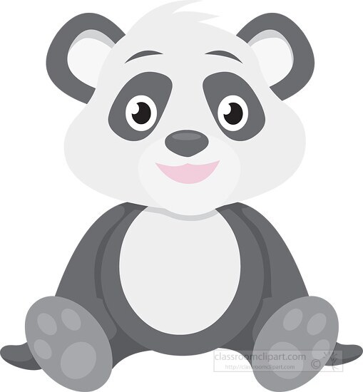 cute baby panda sitting clipart