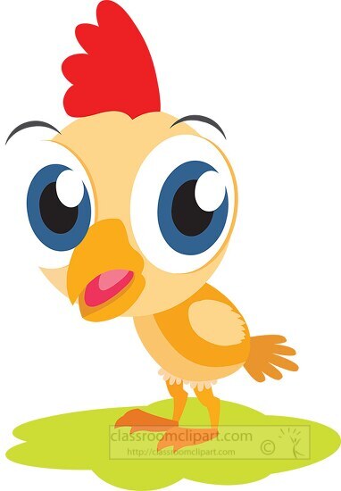 cute cartoon little chicken bird animal clipart