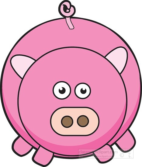 cute cartoon style pig animal clipart