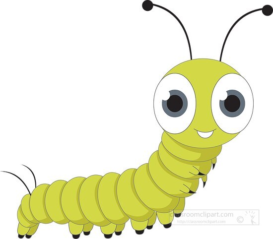 cute caterpillar insect clipart illustration