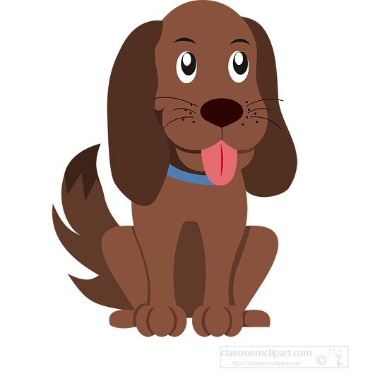 cute dog pet animal educational clip art graphic version 2