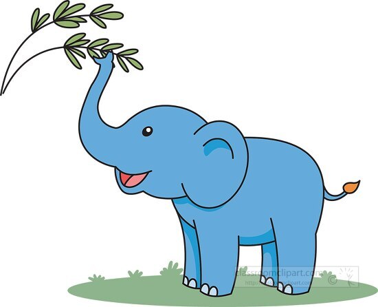 cute elephant snaching branch from tree