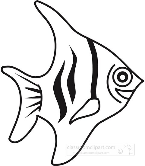 Animal Outline Clipart-cute fish outline 02A
