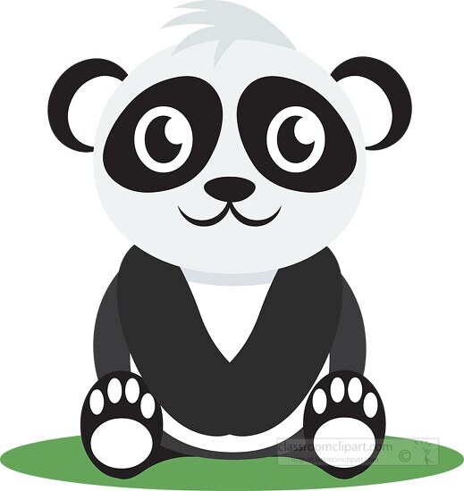cute sitting panda clipart
