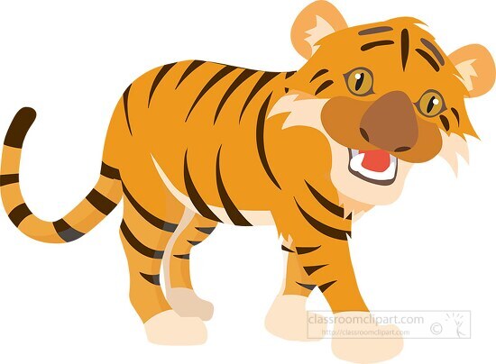 cute stripped bengal tiger clipart