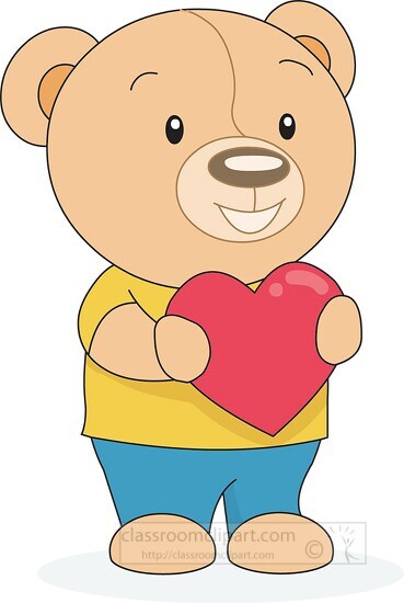 Cute cartoon teddy bear girl with heart Royalty Free Vector