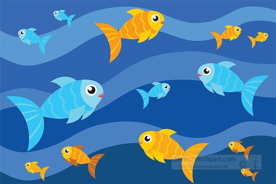 cute underwater fish animals educational clip art graphic