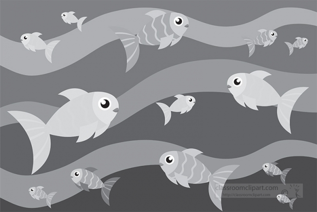 cute underwater fish animals educational clip art graphic gray c