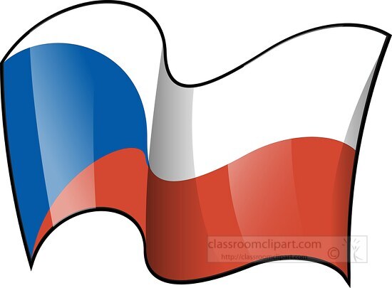 Czech Republic wavy country flag clipart