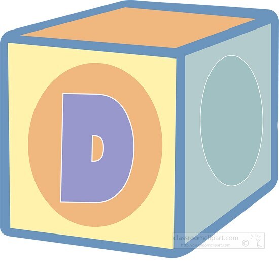 D alphabet block clipart