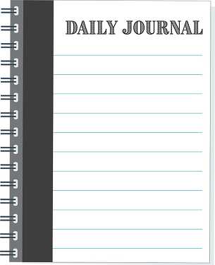 daily journal spiral notebook clipart illustrated image