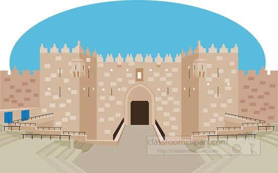 damascus gate jerusalem israel clipart