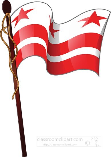 dc state flag on a flag pole