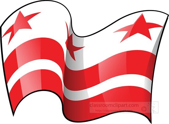dc state flag waving clipart