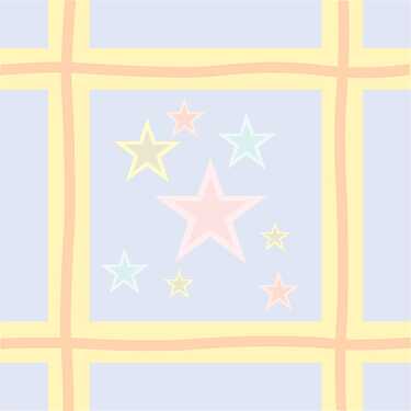 decorative pattern yellow lines with stars