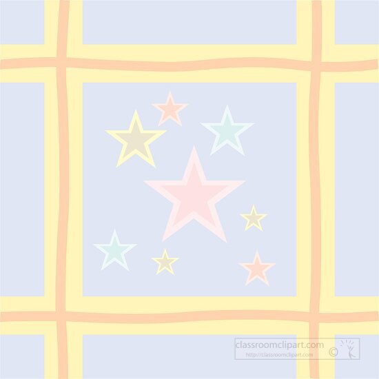 decorative pattern yellow lines with stars