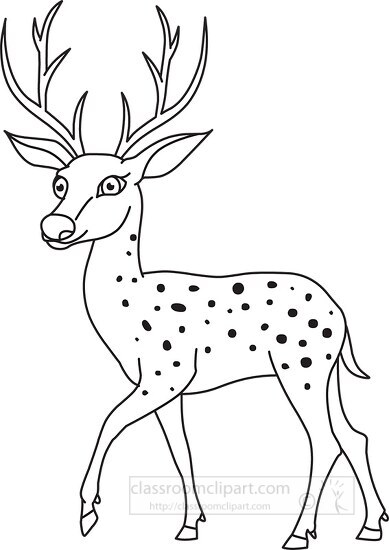 deer black white outline cliprt99