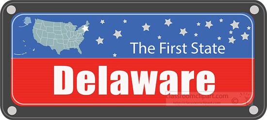 delaware state license plate with nickname clipart