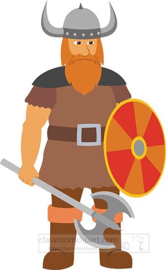 Detailed illustration showing a Viking man clipart