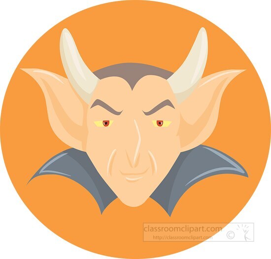 devil with horns halloween clipart