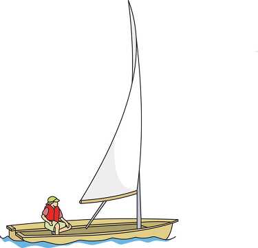 dinghy sail boat clipart image