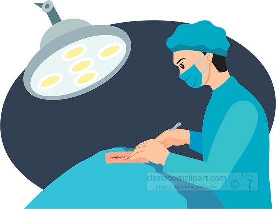doctor performing surgery in operation theater clipart