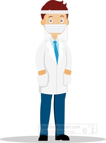 doctor wearing face shield clipart