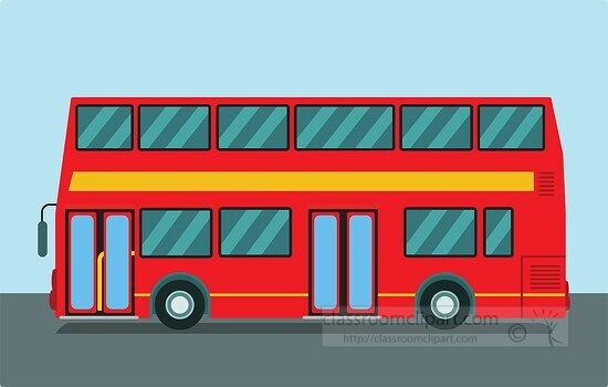 double decker red bus clipart