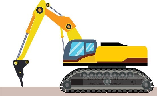 drill excavator construction and machinary clipart
