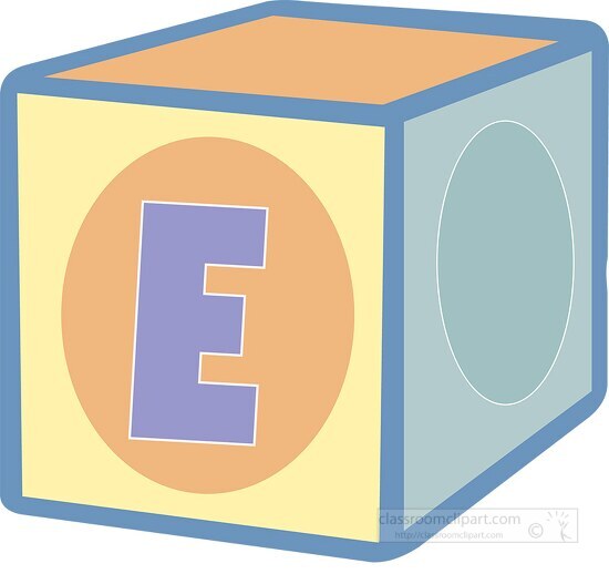 E alphabet block clipart