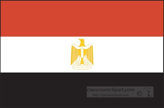 Egypt flag flat design clipart