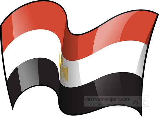 Egypt wavy country flag clipart